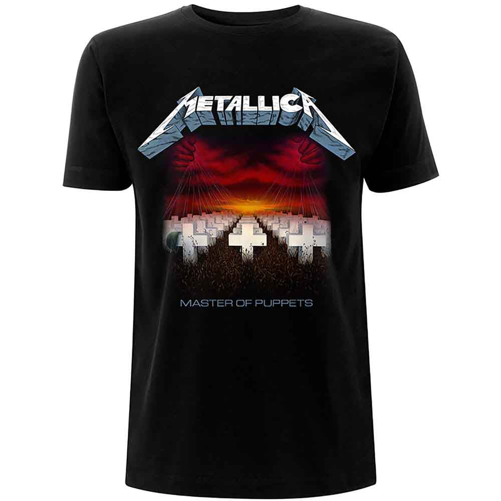 Metallica T-Shirt: Master of Puppets Tracks (Black) (Back Print)